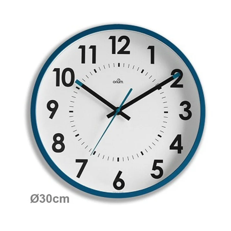 Horloge silencieuse Abylis Ø30cm - bleu canard