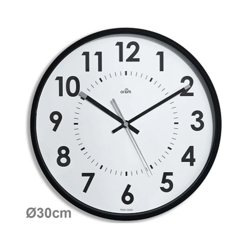 Horloge silencieuse Abylis Ø30cm - noir