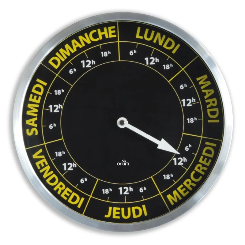 Horloge contraste hebdomadaire - Ø30